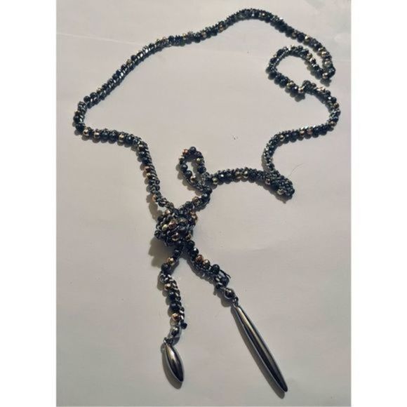 Gorgeous vintage LONG SILVER TASSEL NECKLACE - Picture 3 of 7